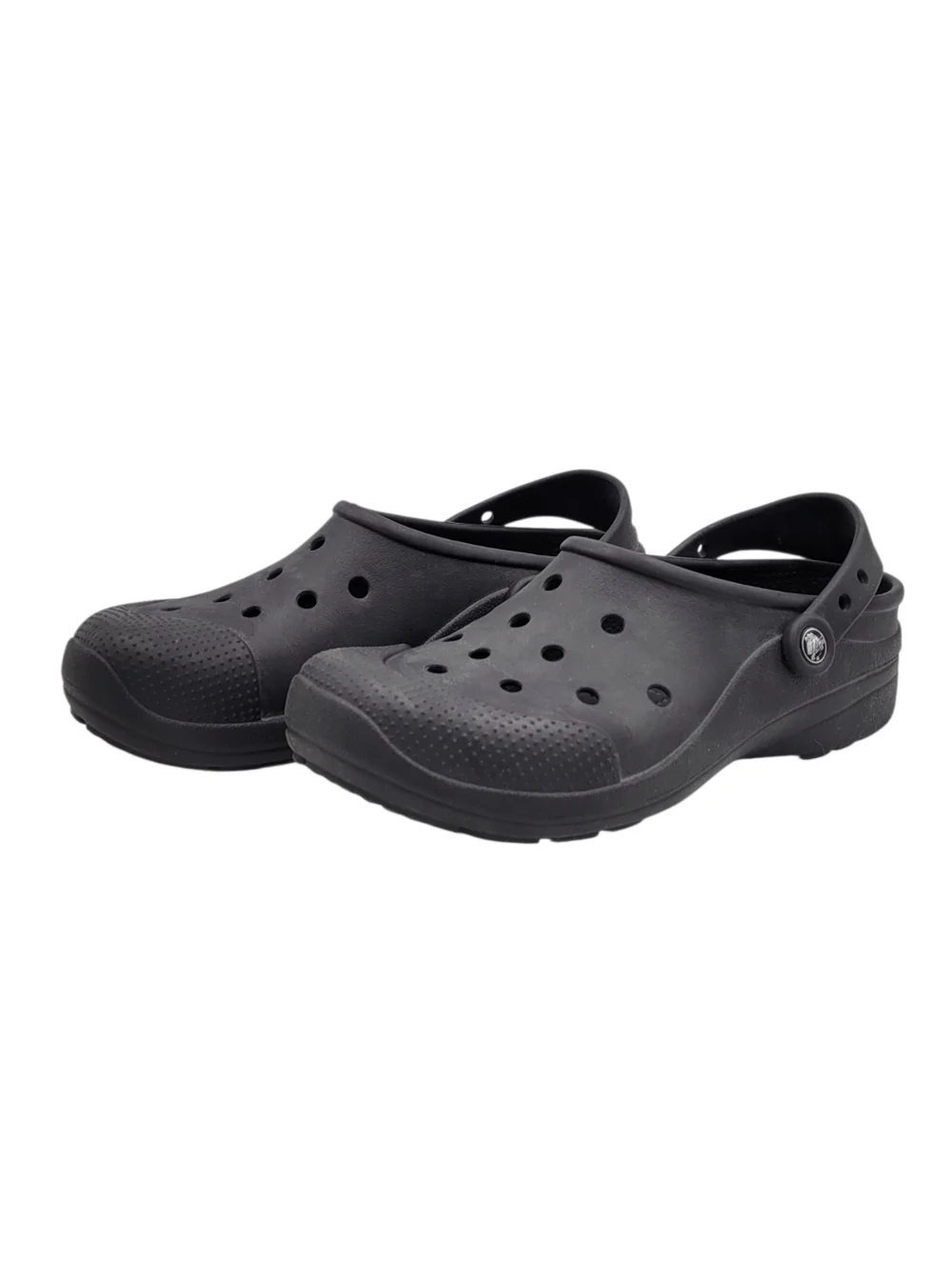 Crocs Classic Sandals Men Size 12 Black Pivoting Heel Strap Ventilation Ports